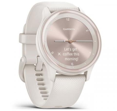 Garmin vivomove Sport - Ivory Case and Silicone Band with Peach Gold Accents (010-02566-01)
