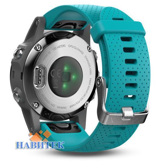 Garmin fenix 5S Silver with Turquoise Band (010-01685-01)