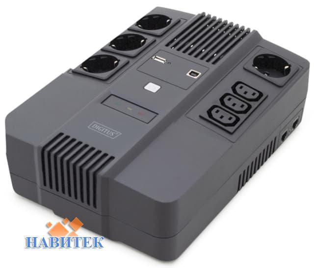 Digitus All-in-One, 800VA/480W, LED, 4xSchuko/3xC13, RJ45, USB (DN-170111)