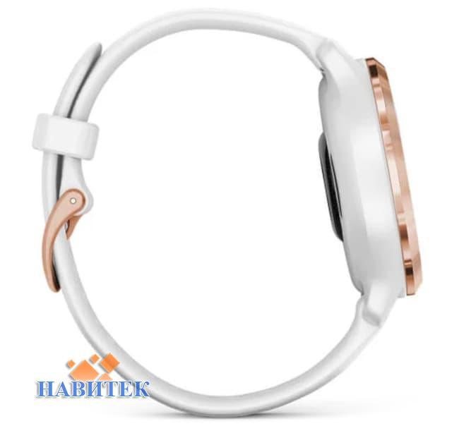 Garmin Venu 2S Rose Gold Stainless Steel Bezel with White Case and Silicone Band (010-02429-13)