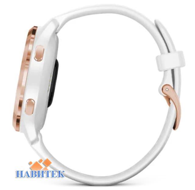 Garmin Venu 2S Rose Gold Stainless Steel Bezel with White Case and Silicone Band (010-02429-13)