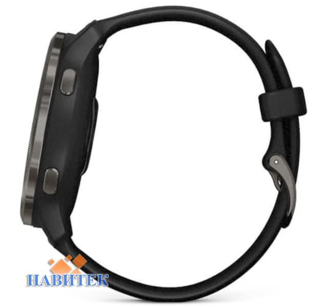 Garmin Venu 2 Slate Stainless Steel Bezel with Black Case and Silicone Band (010-02430-11)