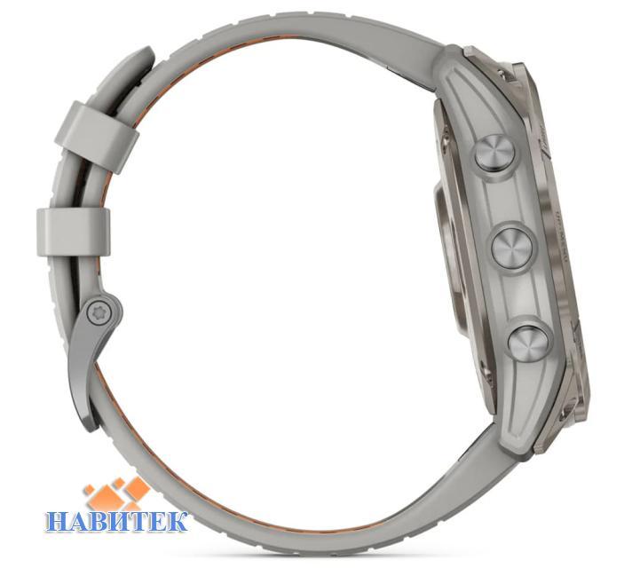 Garmin fenix 7X Pro - Sapphire Solar Edition, Titanium with Fog Gray/Ember Orange Band (010-02778-15)