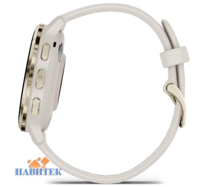 Garmin Venu 3S - Soft Gold Stainless Steel Bezel with Ivory Case and Silicone Band (010-02785-04)