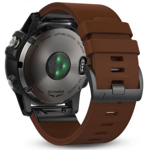 Garmin D2 Charlie Titanium Bezel with Leather and Silicone Bands (010-01733-31)