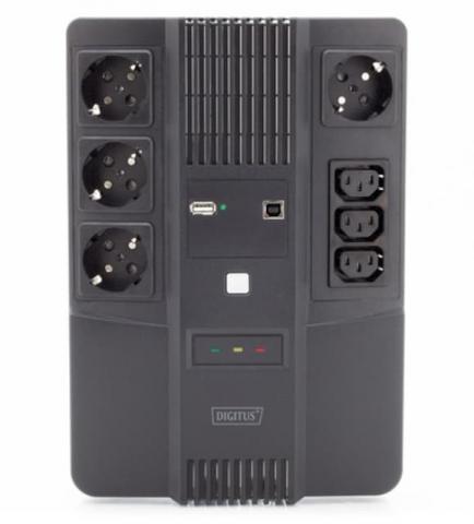 Digitus All-in-One, 600VA/360W, LED, 4xSchuko/3xC13, RJ45, USB (DN-170110)