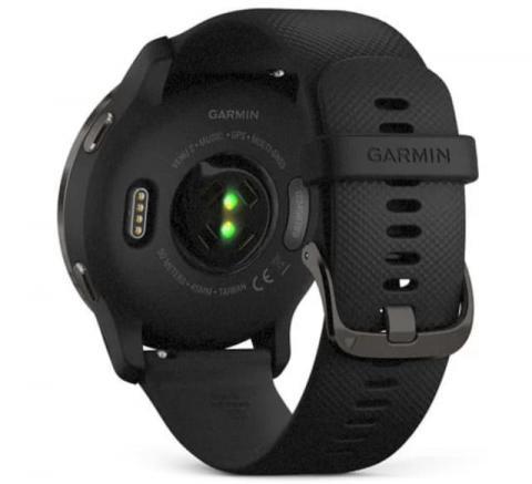 Garmin Venu 2 Slate Stainless Steel Bezel with Black Case and Silicone Band (010-02430-11)