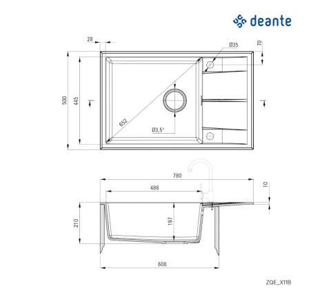Deante Eridan, 780х500х210 мм (ZQE_N11B)