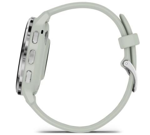 Garmin Venu 3S - Silver Stainless Steel Bezel with Sage Gray Case and Silicone Band (010-02785-01)