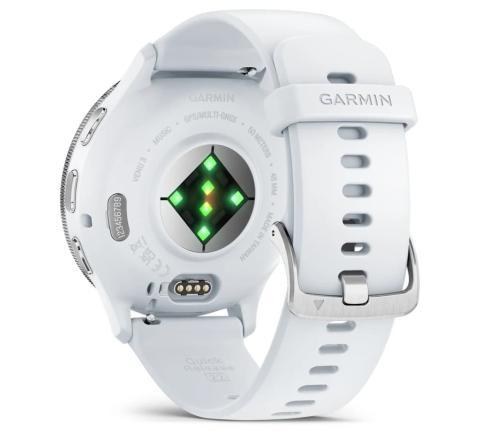 Garmin Venu 3 - Silver Stainless Steel Bezel with Whitestone Case and Silicone Band (010-02784-00)