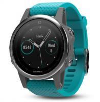 Garmin fenix 5S Silver with Turquoise Band (010-01685-01) - фото 1