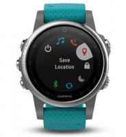 Garmin fenix 5S Silver with Turquoise Band (010-01685-01) - фото 4