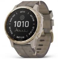 Garmin fenix 6S Pro Solar Light Gold with Shale Gray Suede Band (010-02409-26) - фото 1