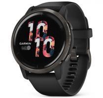 Garmin Venu 2 Slate Stainless Steel Bezel with Black Case and Silicone Band (010-02430-11) - фото 1