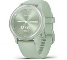 Garmin vivomove Sport - Cool Mint Case and Silicone Band with Silver Accents (010-02566-03) - фото 1