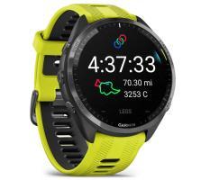 Garmin Forerunner 965, Carbon Gray DLC Titanium Bezel with Black Case and Amp Yellow/Black Silicone Band (010-02809-12) - фото 3