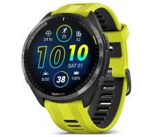 Garmin Forerunner 965, Carbon Gray DLC Titanium Bezel with Black Case and Amp Yellow/Black Silicone Band (010-02809-12) - фото 1