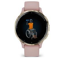 Garmin Venu 3S - Soft Gold Stainless Steel Bezel with Dust Rose Case and Silicone Band (010-02785-03) - фото 3