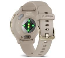 Garmin Venu 3S - Soft Gold Stainless Steel Bezel with French Gray Case and Silicone Band (010-02785-02) - фото 4