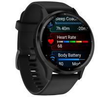 Garmin Venu 3 - Slate Stainless Steel Bezel with Black Case and Silicone Band (010-02784-01)