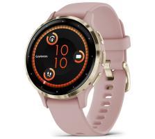 Garmin Venu 3S - Soft Gold Stainless Steel Bezel with Dust Rose Case and Silicone Band (010-02785-03)